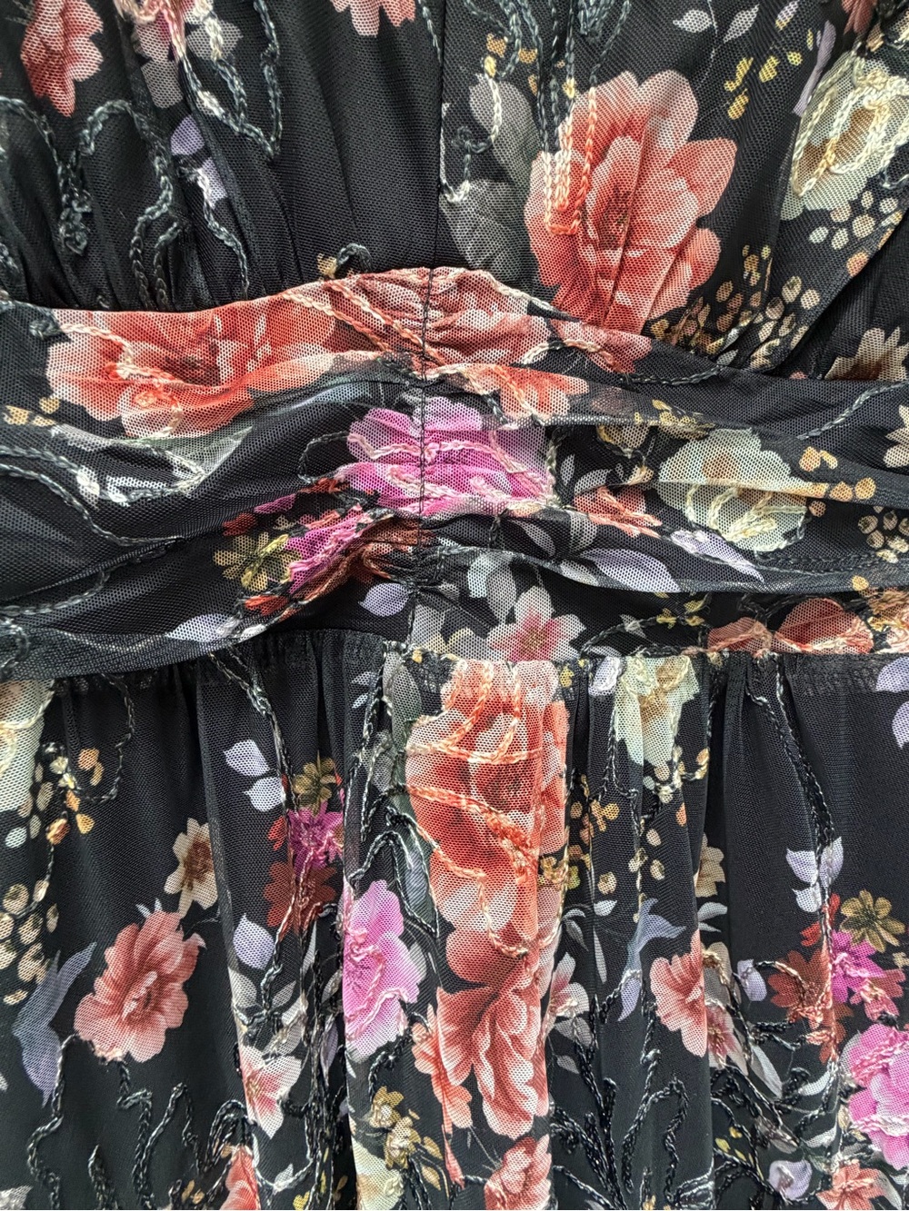 Baltic Born Black Floral Maxi Dress with Puff Sleeves - Picture 5 of 5